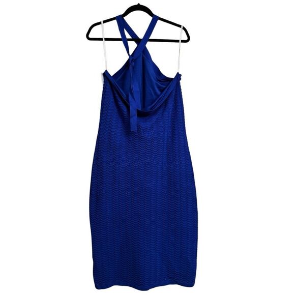 Invitee Royal Blue Juniors' Halter Sleeveless Crochet Midi Sweater Dress XXL NWT - Picture 3 of 9